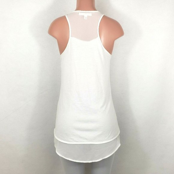 Robbi & Nikki White Tunic Top Embroidered Cut Out Front Lined - Picture 4 of 6